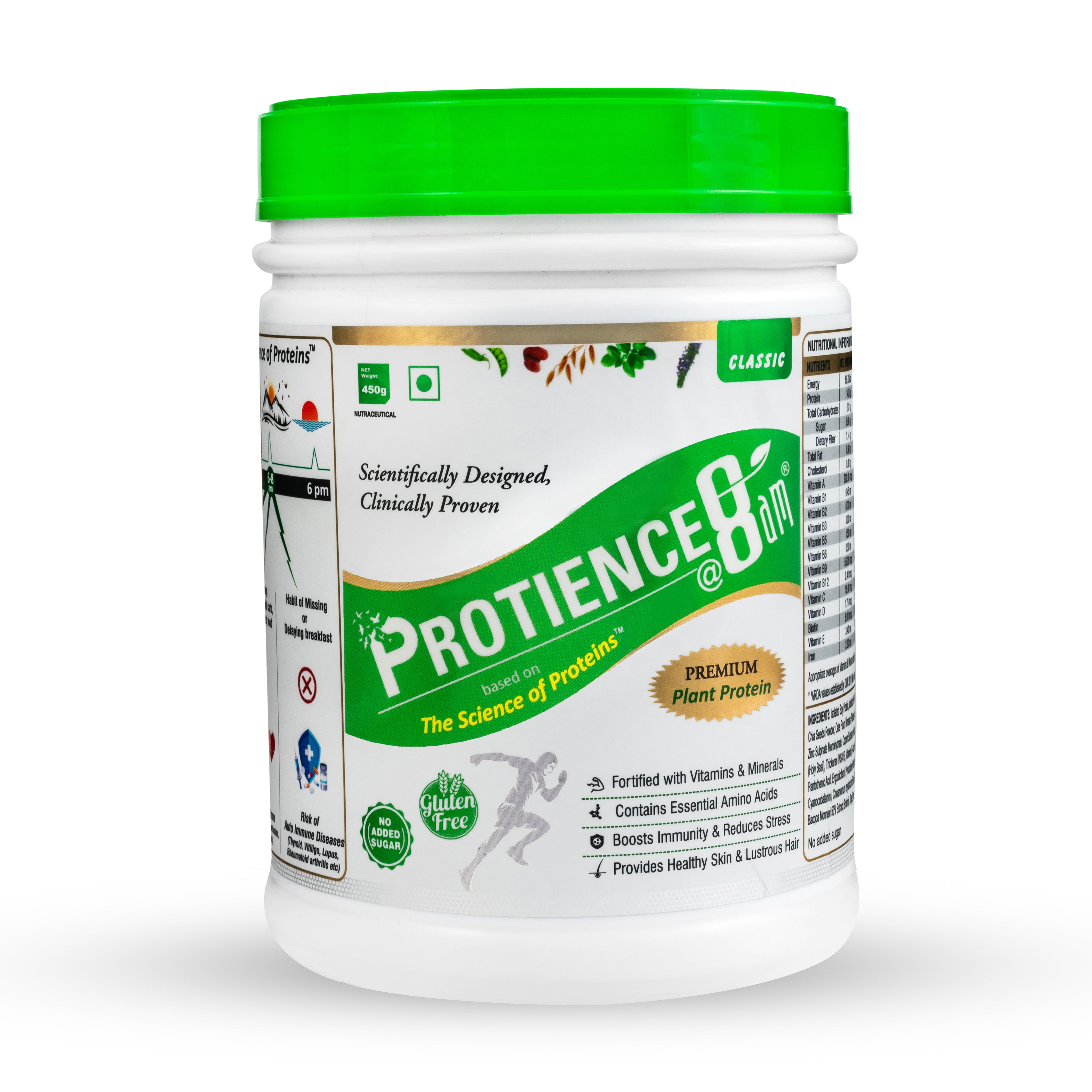PROTIENCE @ 8am Classic Plant Protein Powder - 250g | Gluten-Free