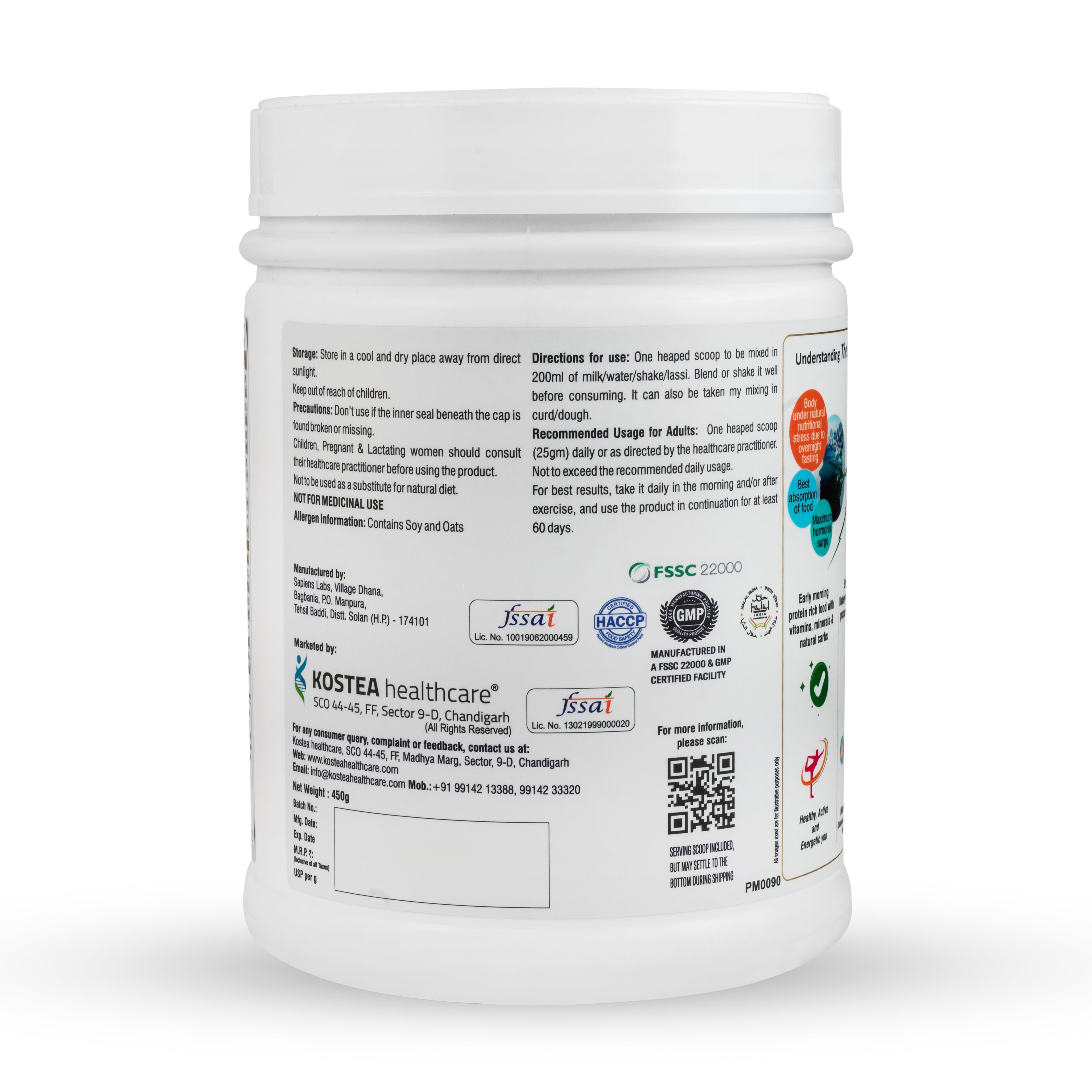 PROTIENCE @ 8am Vanilla Plant Protein Powder - 250g | Gluten-Free