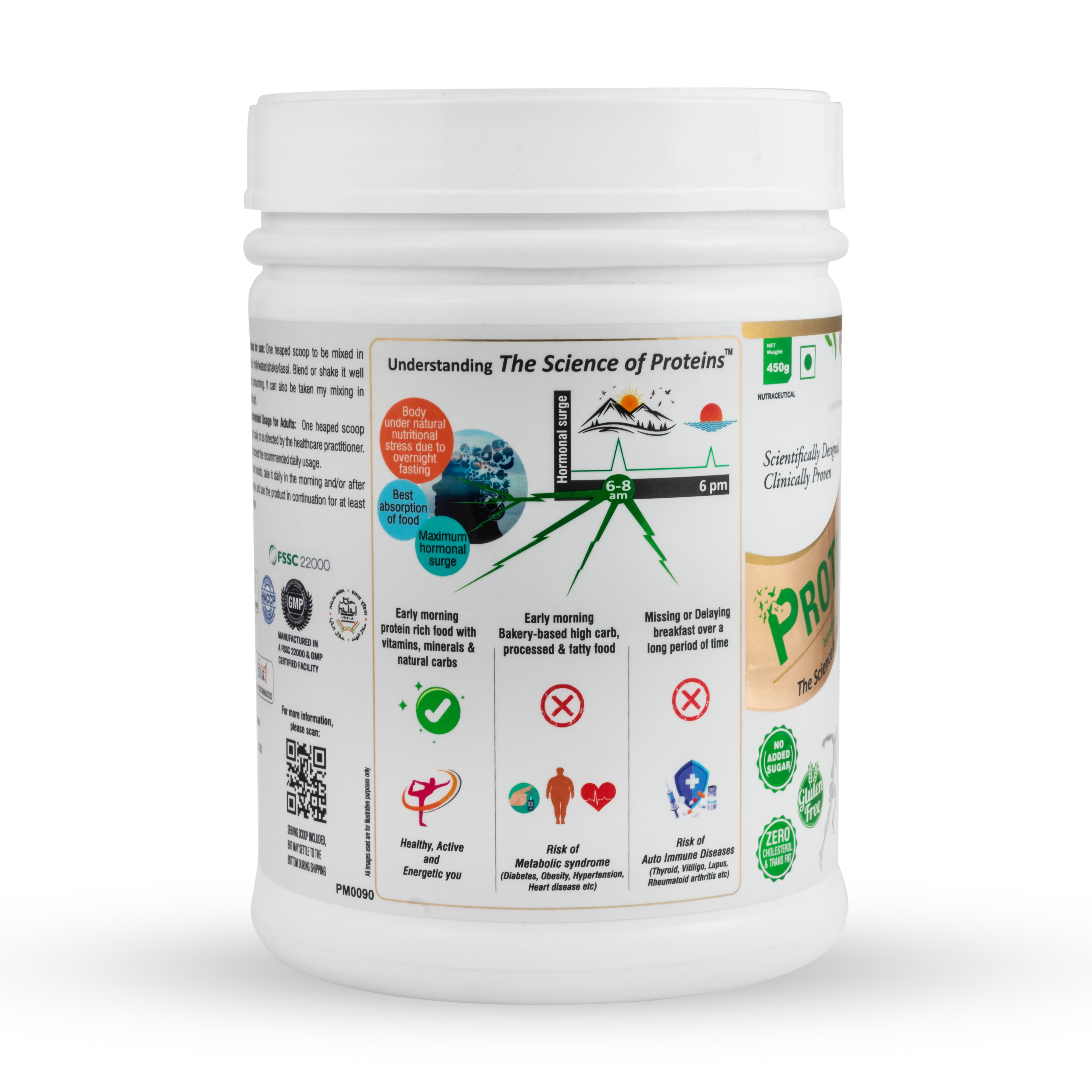 PROTIENCE @ 8am Vanilla Plant Protein Powder - 250g | Gluten-Free